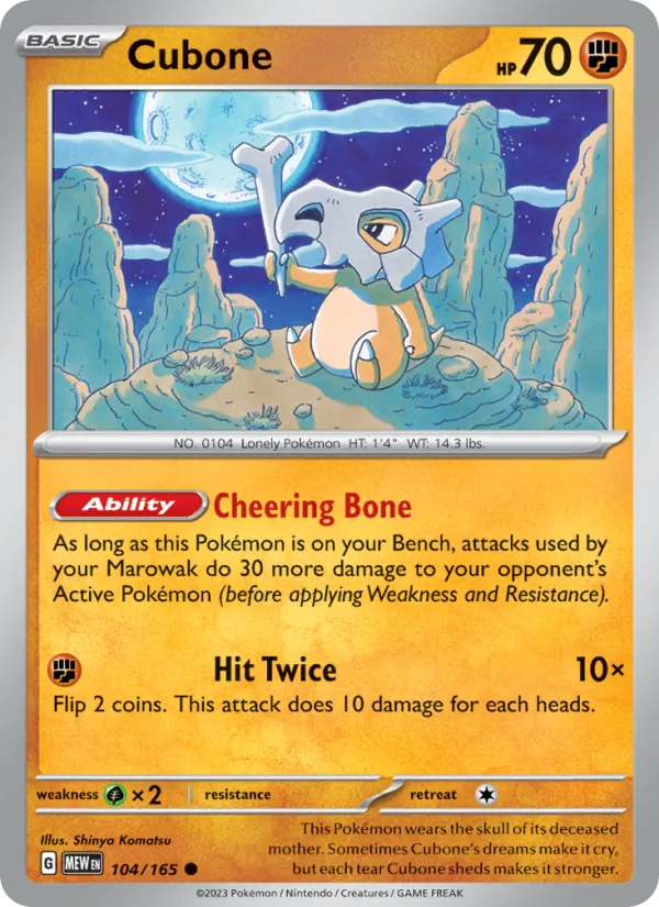 Cubone 104 – Non-holo