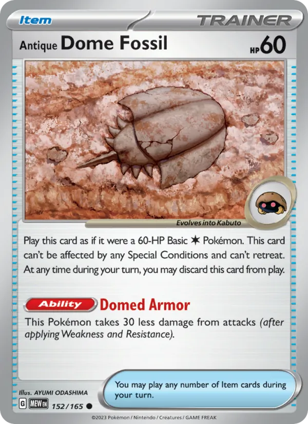 Antique Dome Fossil 152 – Non-holo