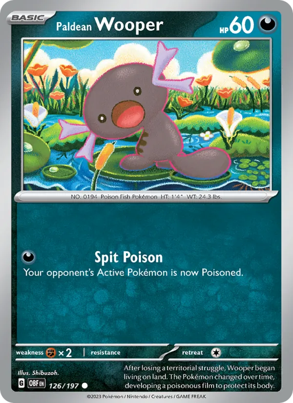 Paldean Wooper 126 – Non-holo