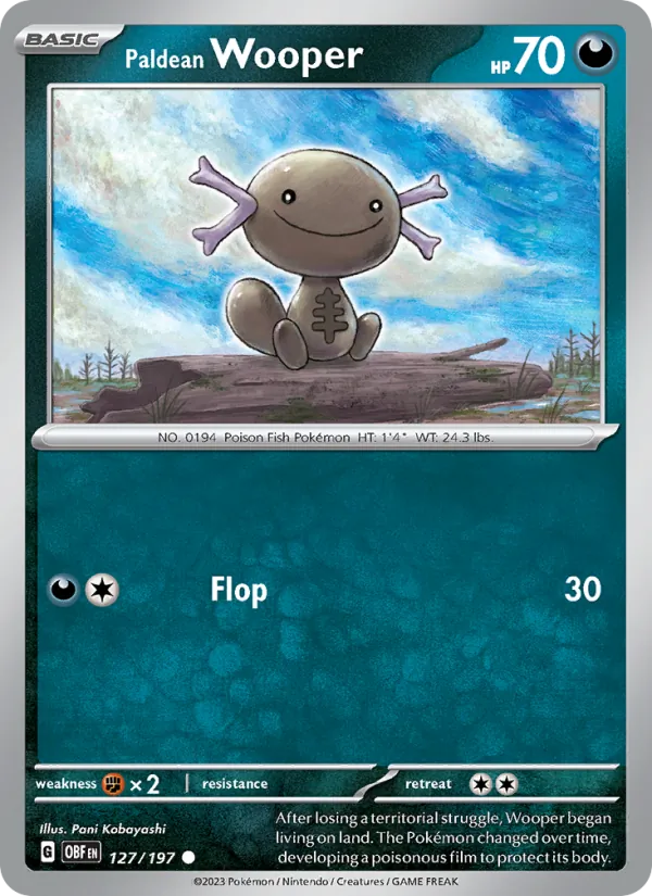 Paldean Wooper 127 – Non-holo
