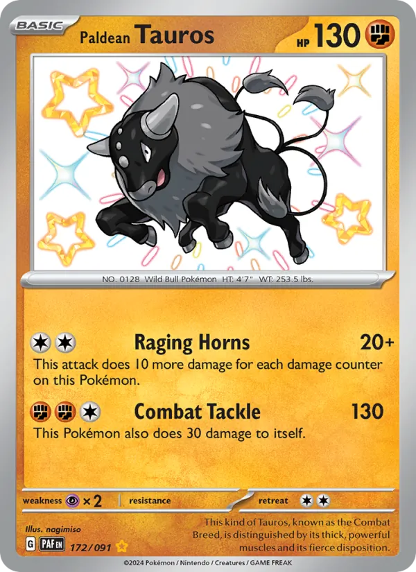 Paldean Tauros 172 – Holo
