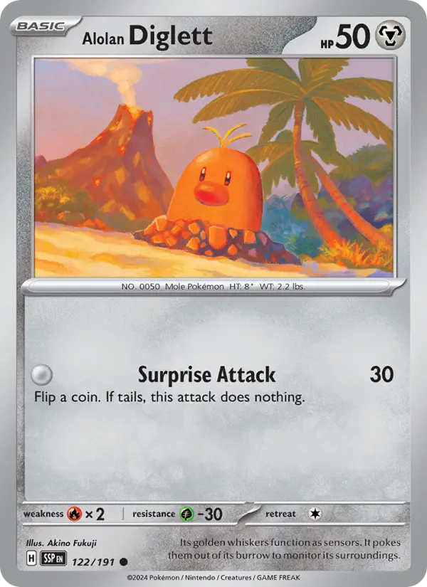 Alolan Diglett 122 – Non-holo
