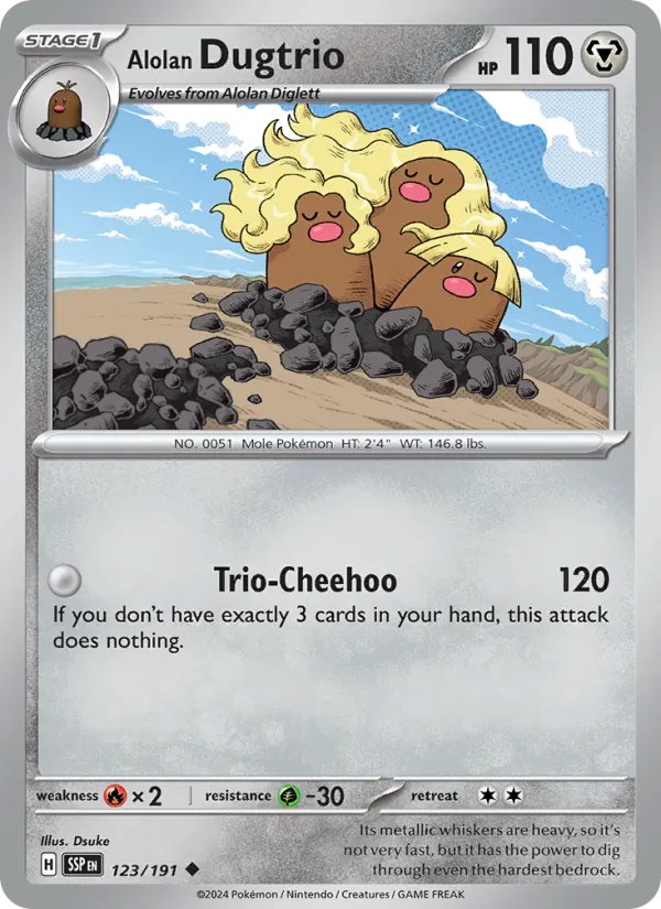 Alolan Dugtrio 123 – Non-holo