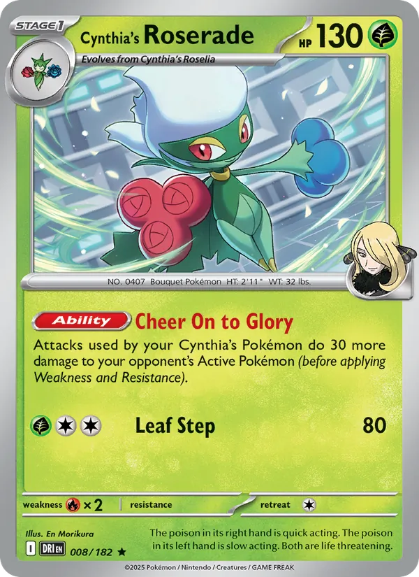 Cynthia's Roserade 008 – Reverse Holo