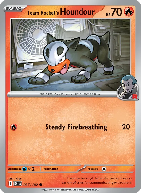Team Rocket's Houndour 037 – Non-holo