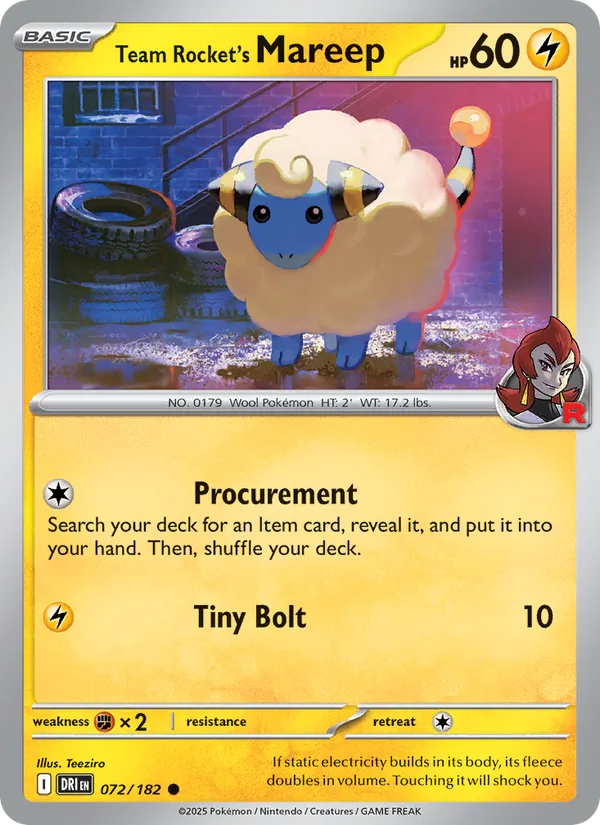 Team Rocket's Mareep 072 – Non-holo