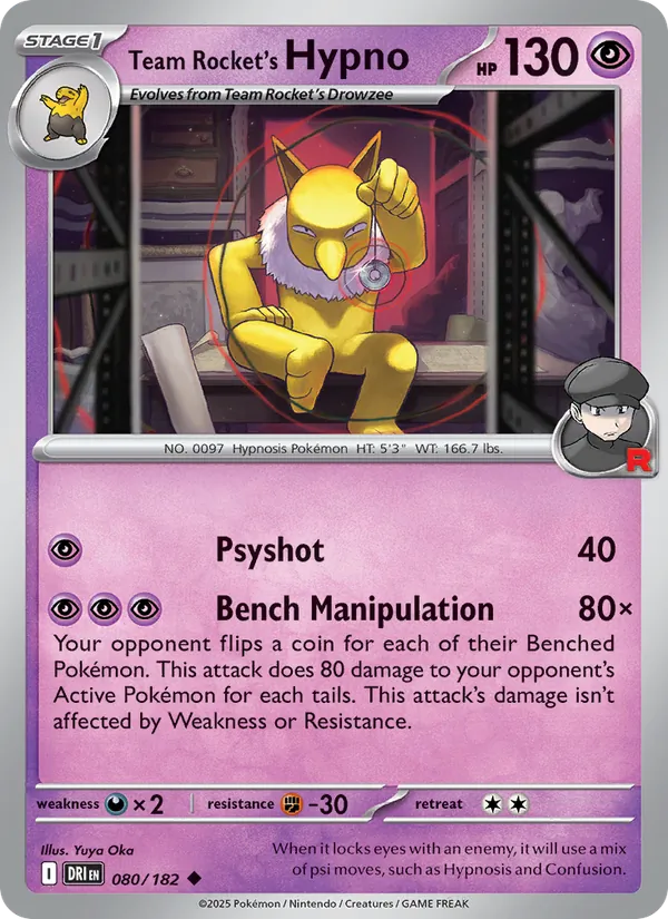Team Rocket's Hypno 080 – Non-holo