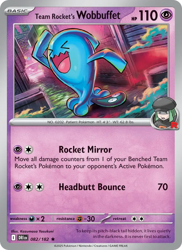 Team Rocket's Wobbuffet 082 – Reverse Holo