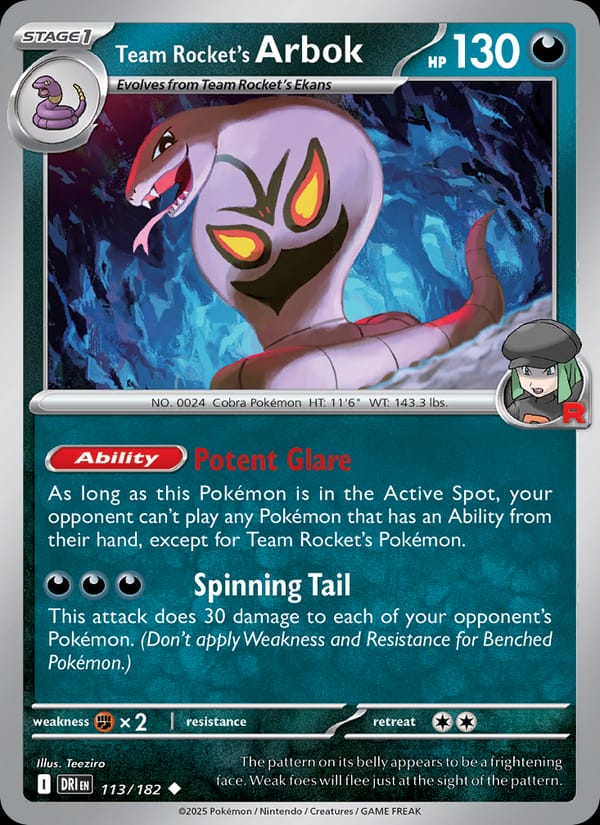 Team Rocket's Arbok 113/182