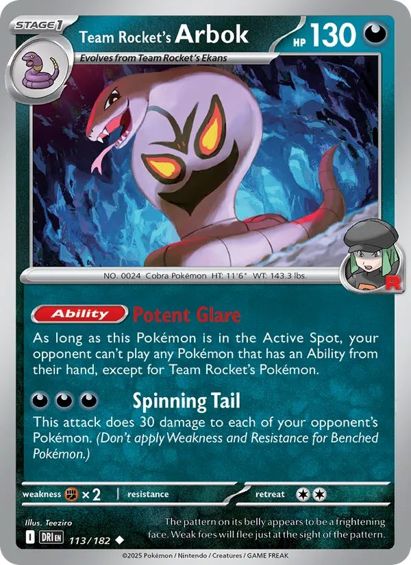 Team Rocket's Arbok 113 – Non-holo