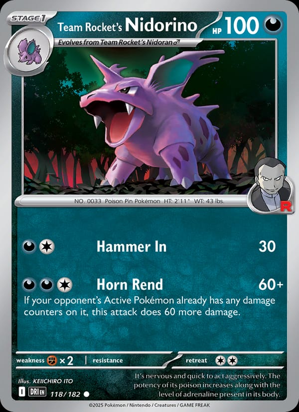 Team Rocket's Nidorino 118/182