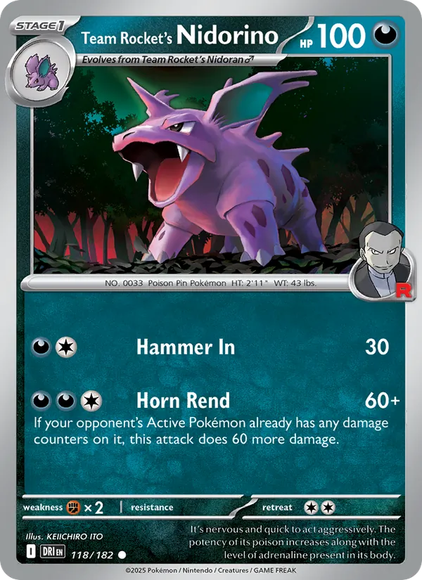 Team Rocket's Nidorino 118 – Non-holo