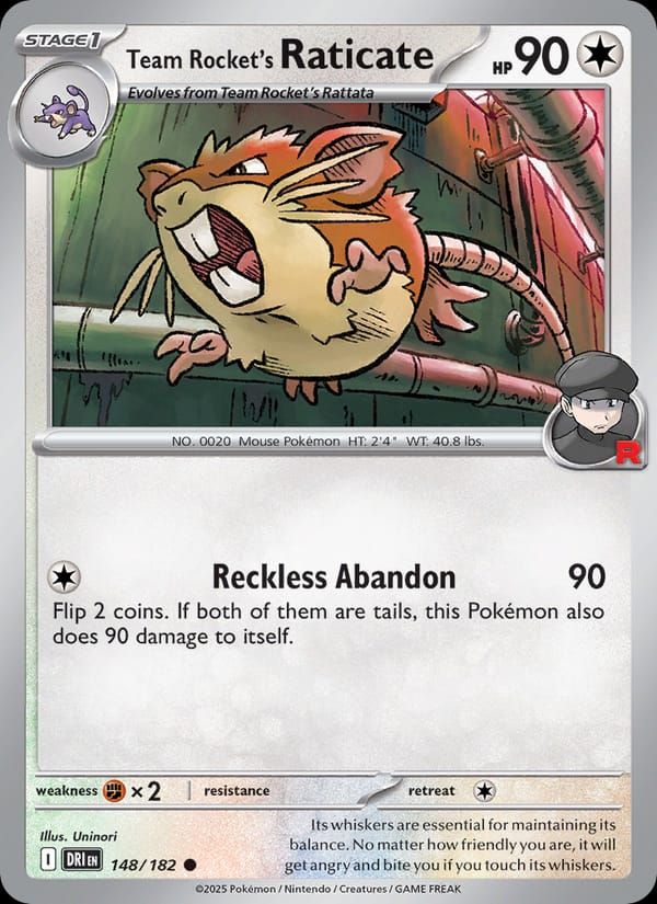 Team Rocket's Raticate 148/182