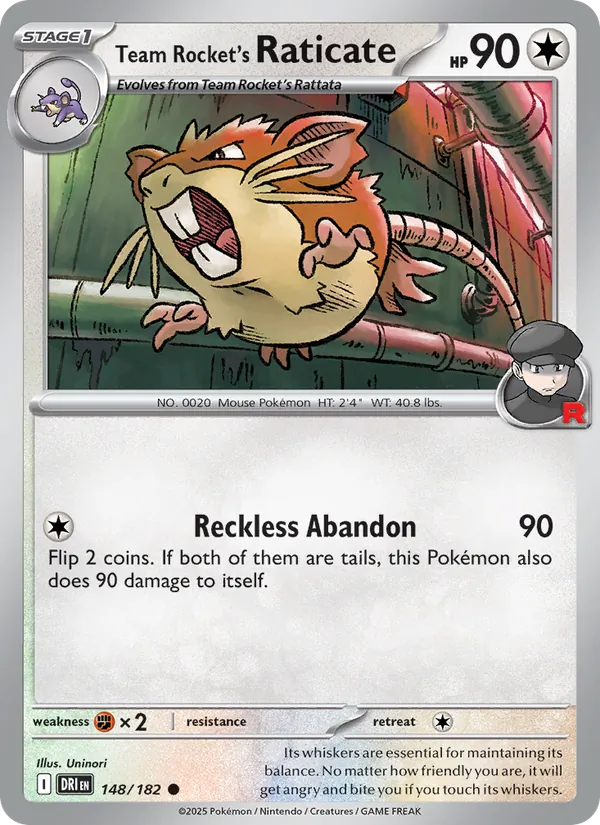 Team Rocket's Raticate 148 – Non-holo