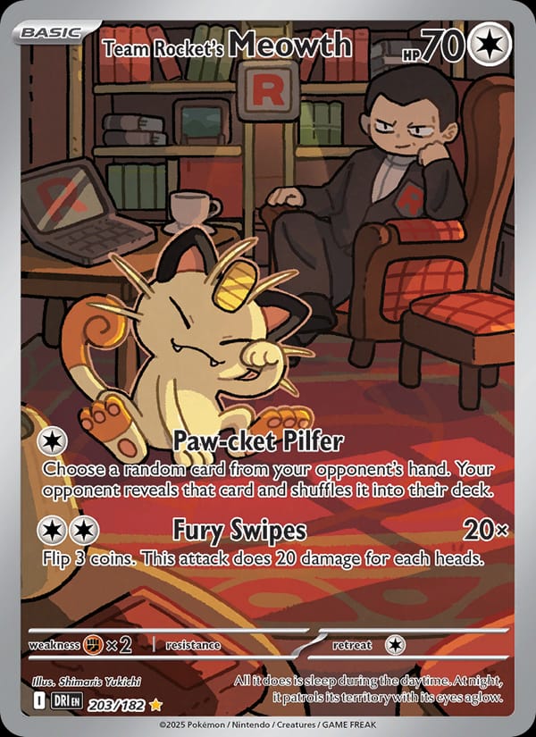Team Rocket's Meowth 203/182