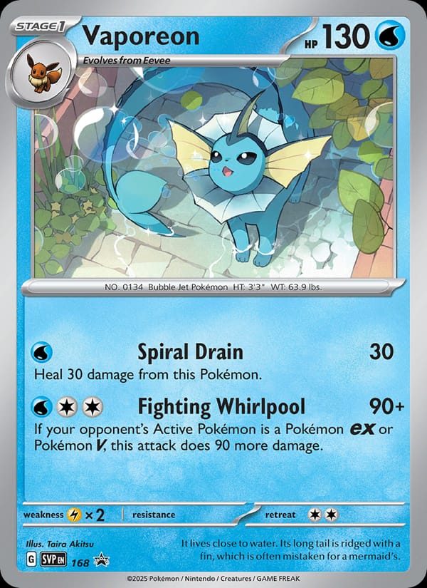Vaporeon #168, SVP Black Star Promos