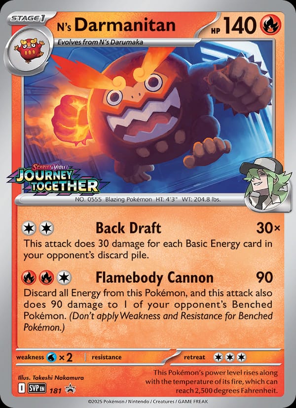 N's Darmanitan #181, SVP Black Star Promos