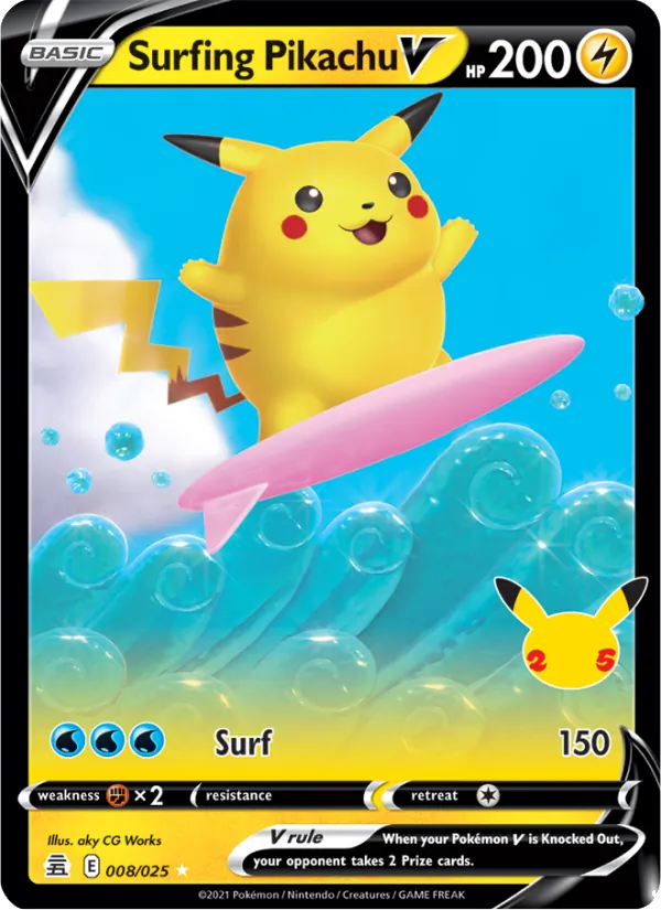 Surfing Pikachu V 8 – Holo