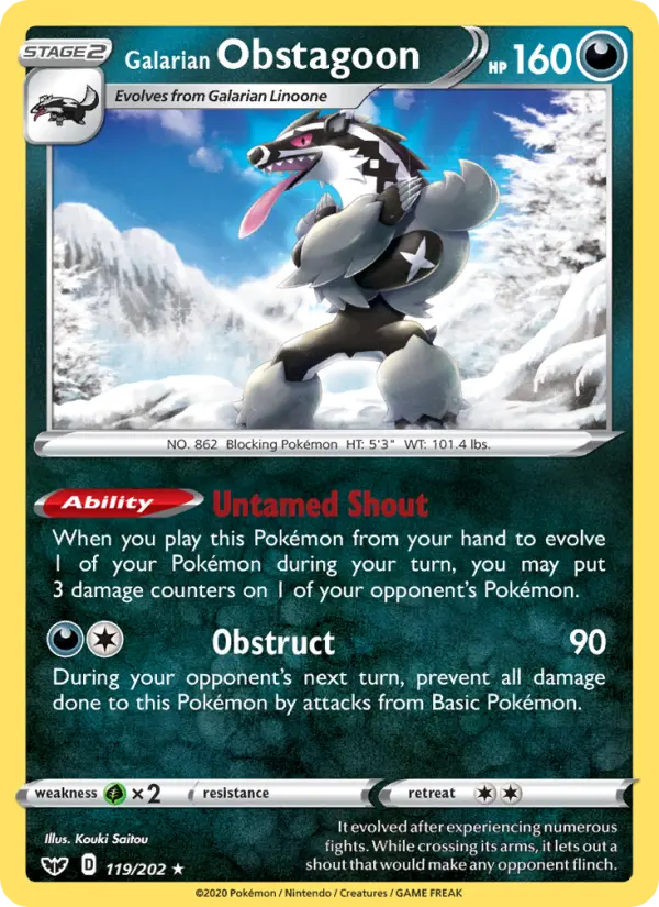 Galarian Obstagoon 119 – Holo