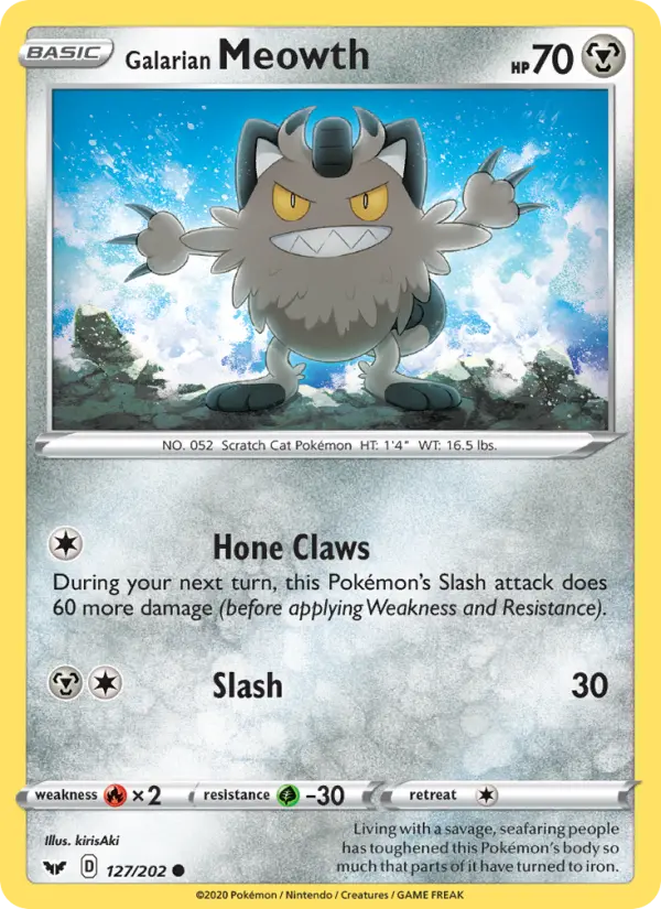 Galarian Meowth 127 – Non-holo