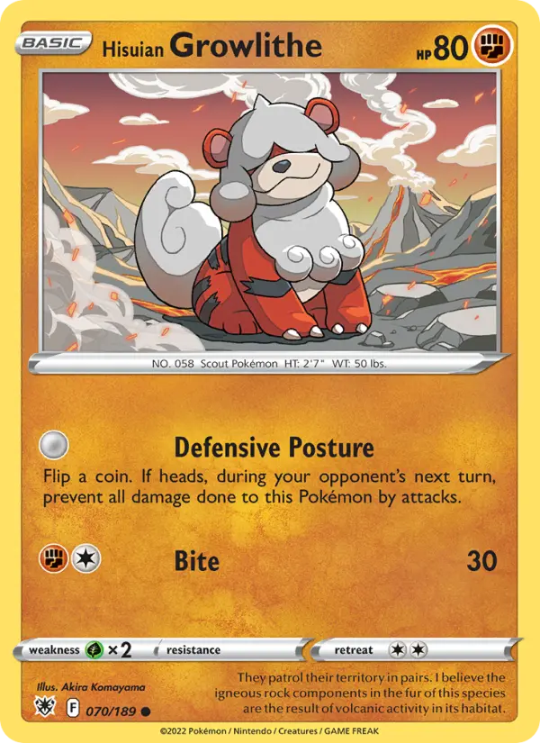 Hisuian Growlithe 070 – Non-holo