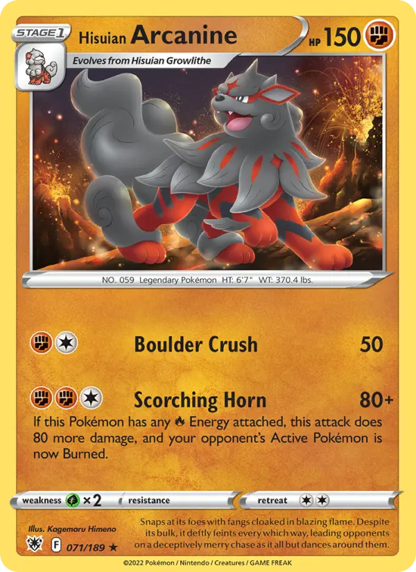 Hisuian Arcanine 071 – Non-holo