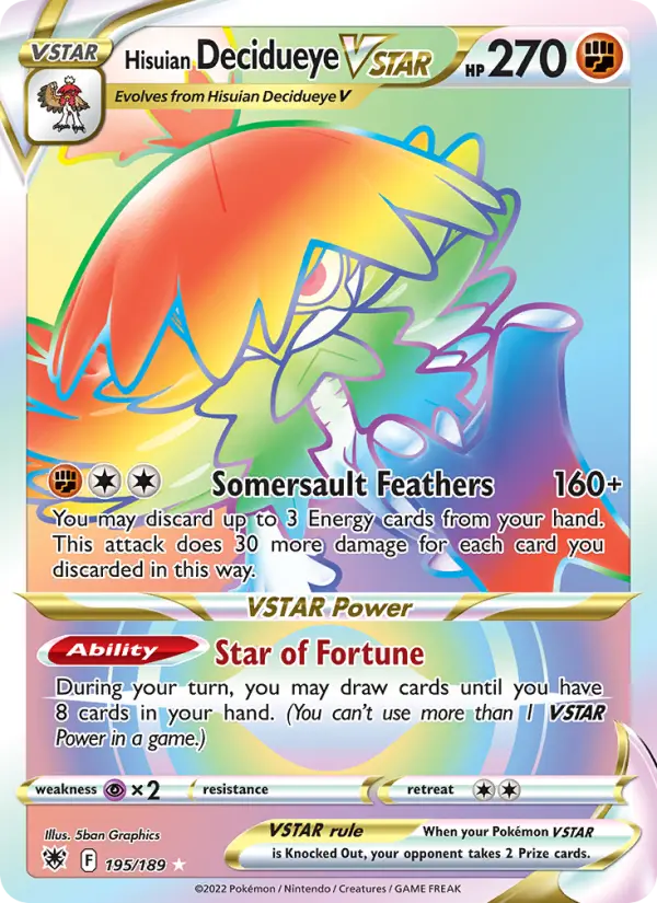 Hisuian Decidueye VSTAR 195 – Holo