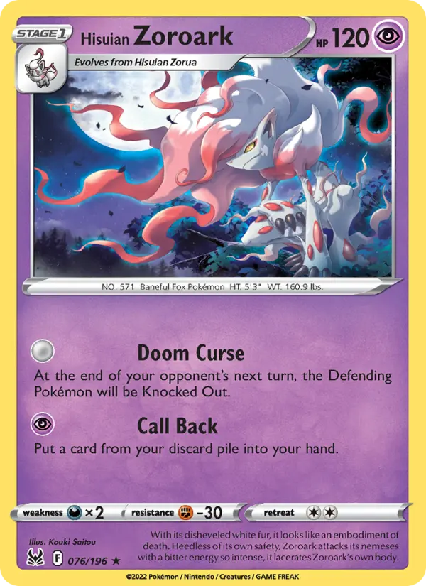 Hisuian Zoroark 076 – Non-holo