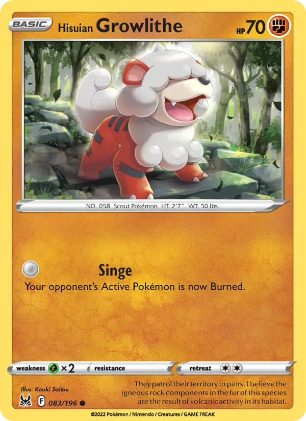 Hisuian Growlithe 083 – Non-holo