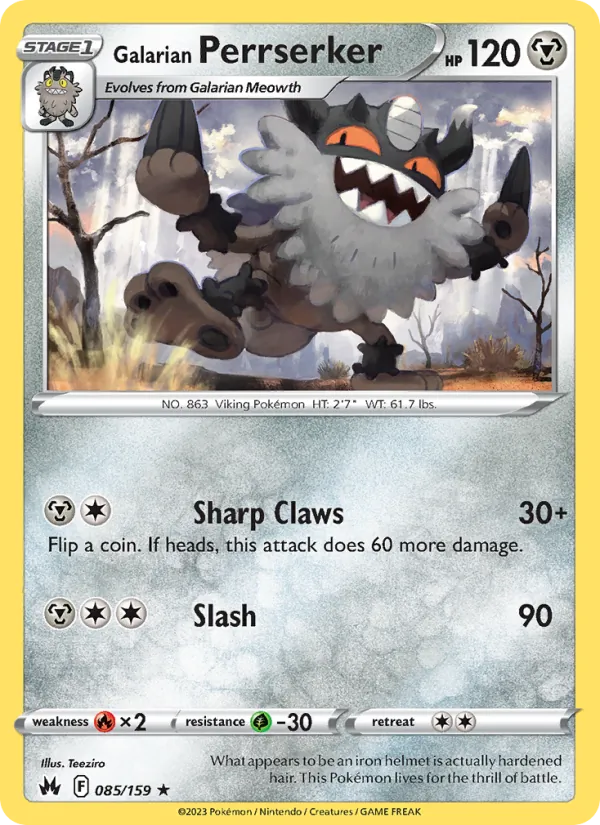 Galarian Perrserker 085 – Non-holo