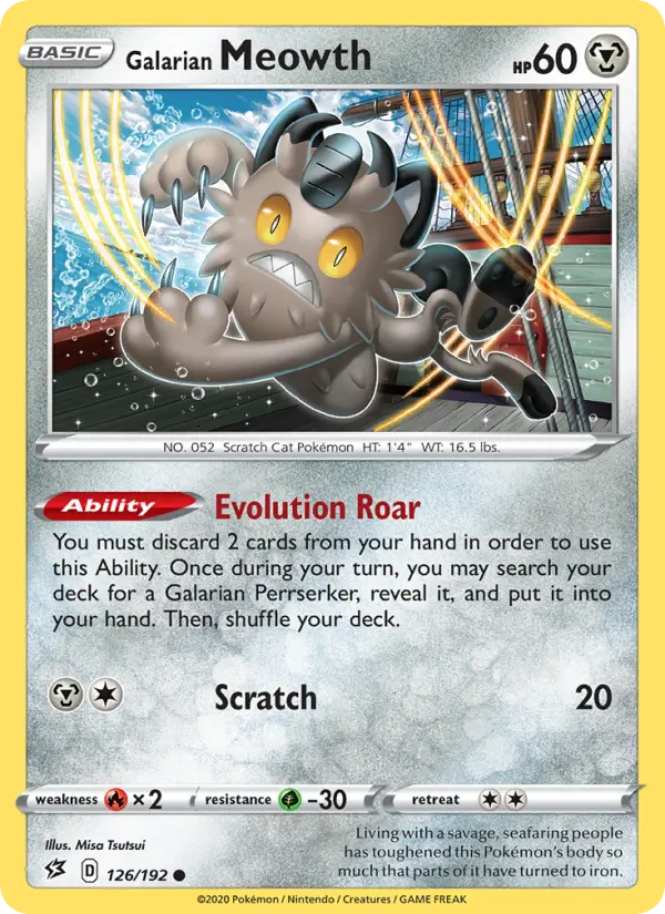 Galarian Meowth 126 – Non-holo