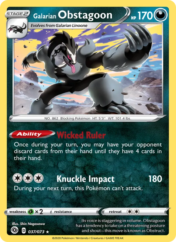 Galarian Obstagoon 37 – Holo