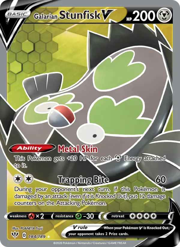 Galarian Stunfisk V 184 – Holo