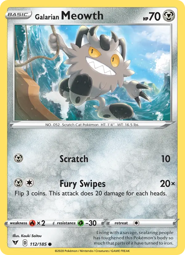 Galarian Meowth 112 – Non-holo