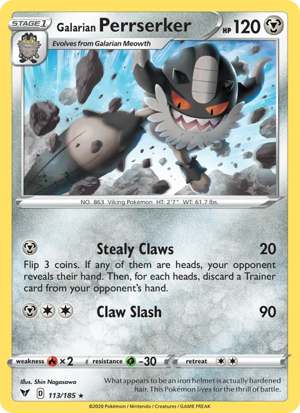 Galarian Perrserker 113 – Non-holo