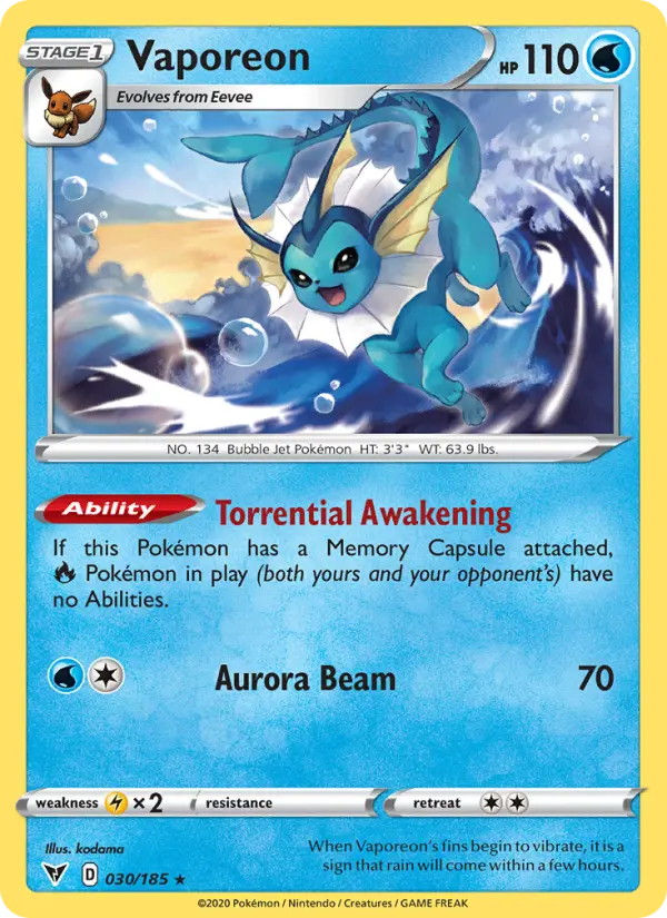 Vaporeon 30 – Non-holo