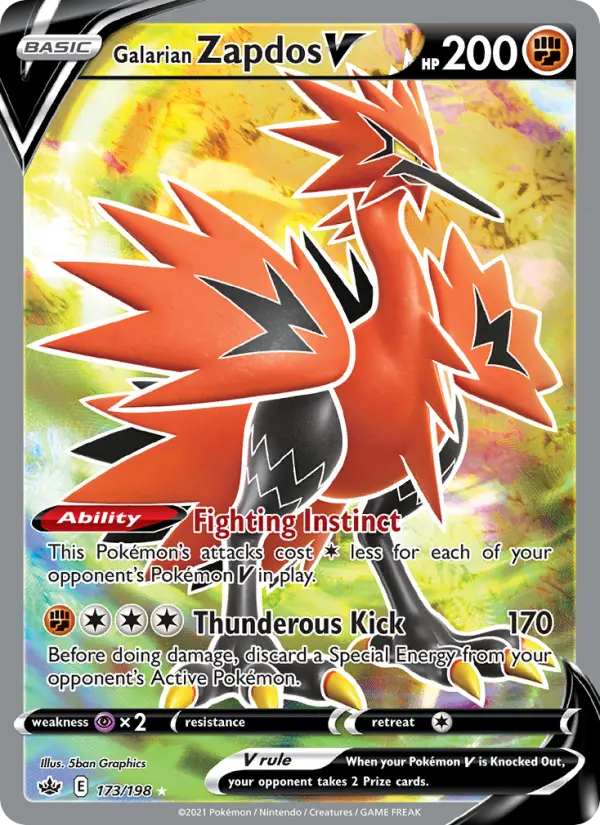 Galarian Zapdos V 173 – Holo