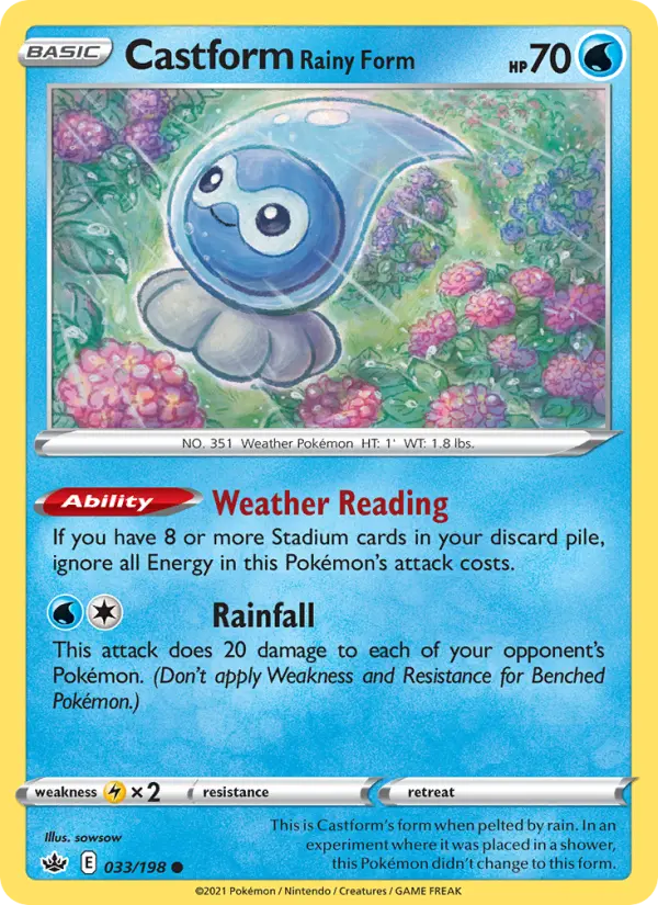 Castform Rainy Form 33 – Non-holo