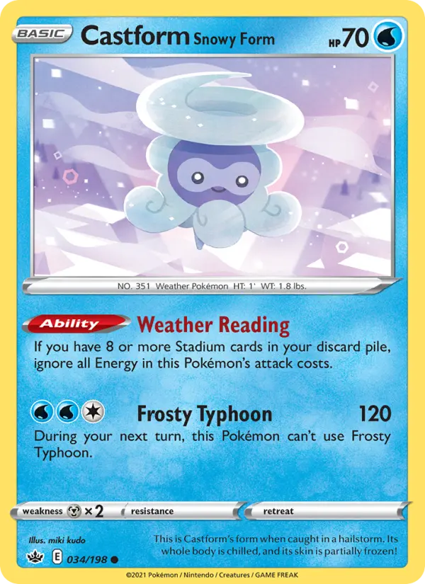 Castform Snowy Form 34 – Non-holo