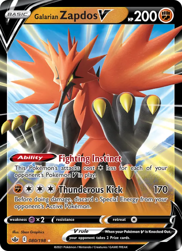 Galarian Zapdos V 80 – Holo