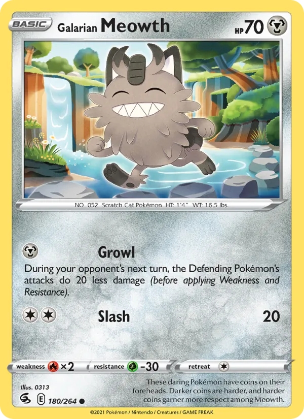 Galarian Meowth 180 – Non-holo