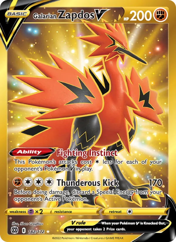 Galarian Zapdos V 182 – Holo