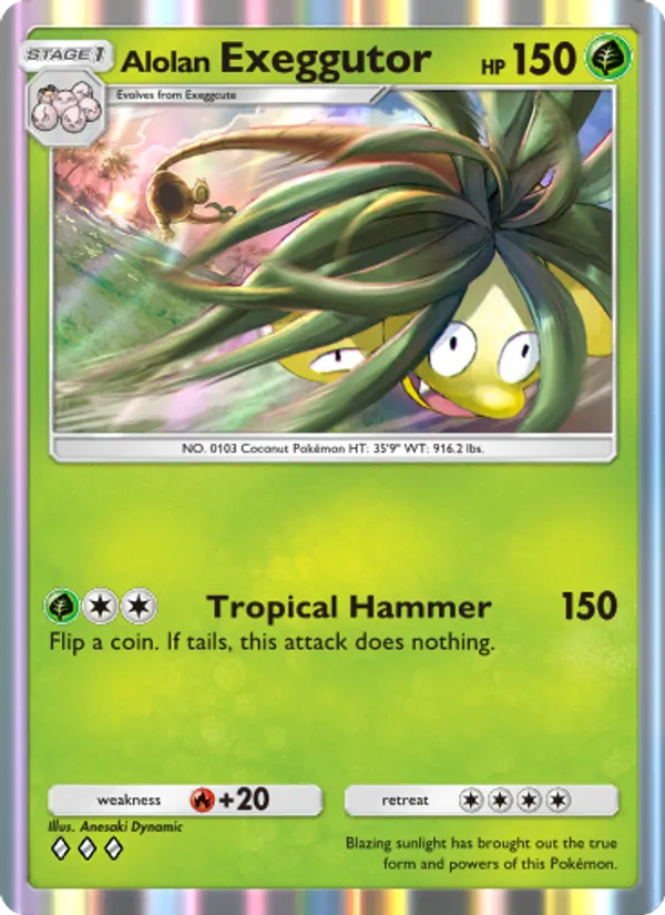 Chinese Rowlet & Alolan Exeggutor GX 002/150 – Shining Together Tag Team Pokémon NM