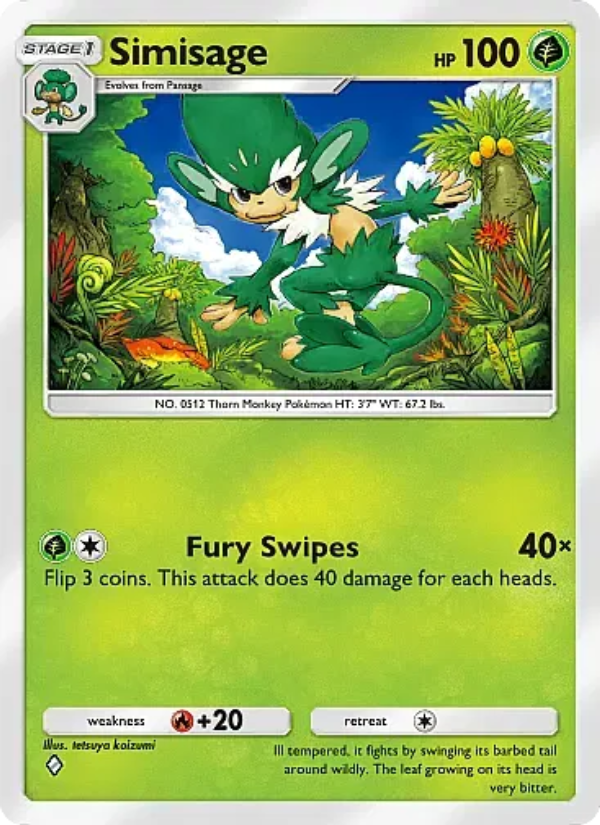 Simisage Pokémon TCG Card