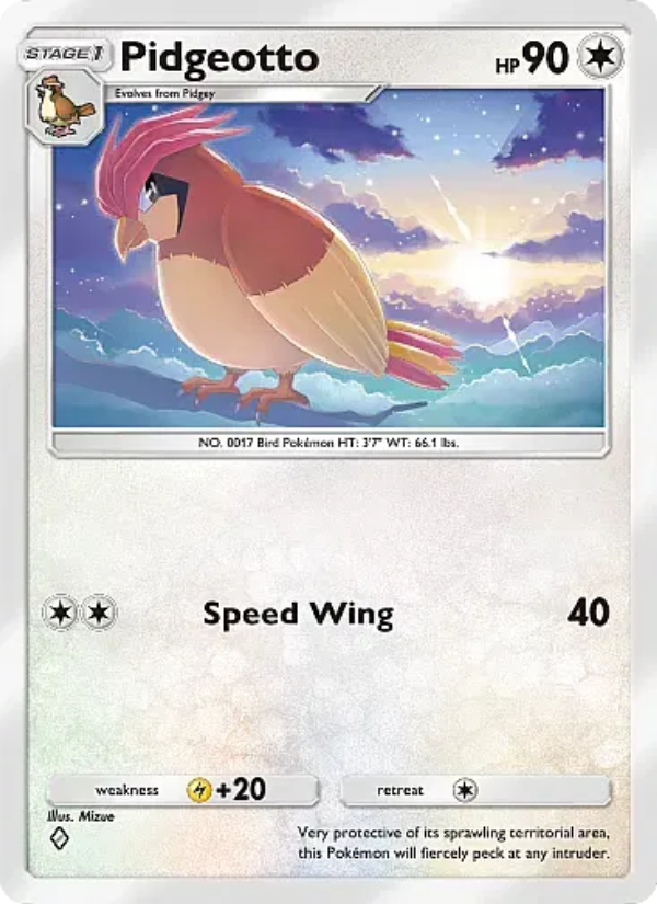 Pidgeotto by Mizue from Mega Rising B1 set, holo art