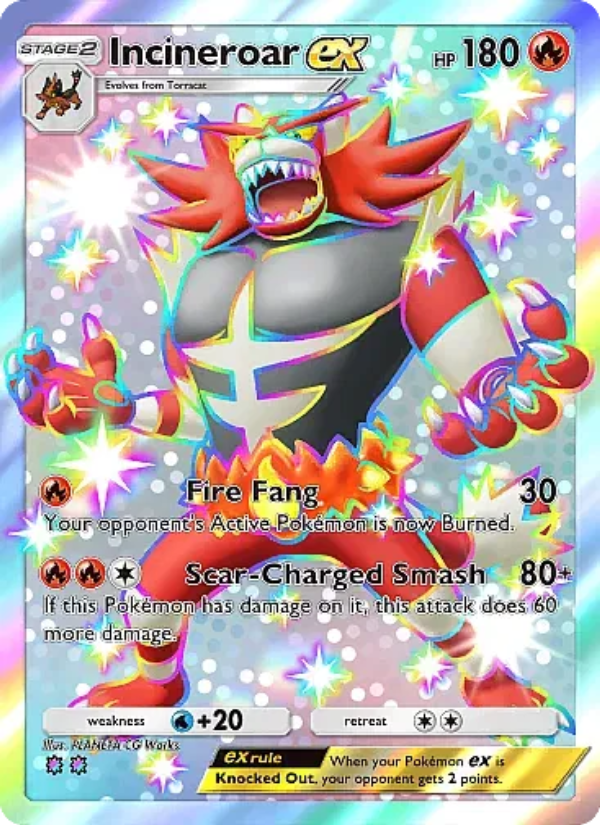 Incineroar ex Pokémon TCG Card