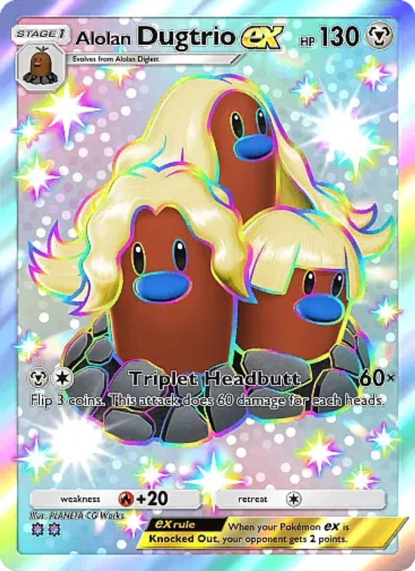 Alolan Dugtrio ex Pokémon TCG Card