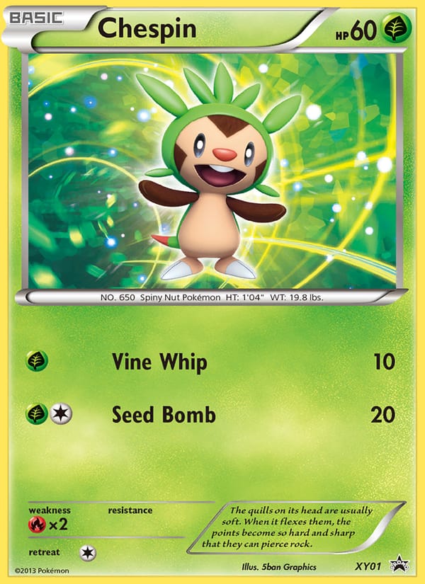 Chespin #XY01, XY Black Star Promos