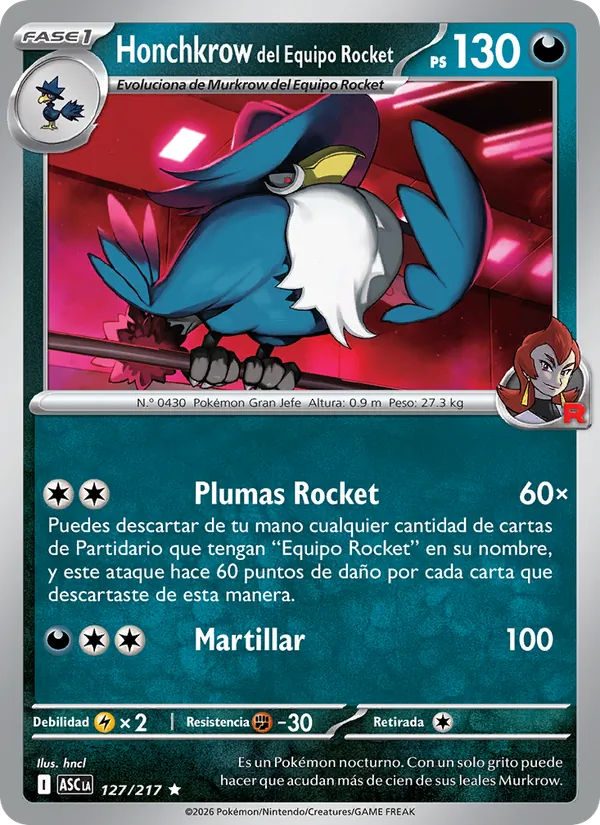 Honchkrow del Equipo Rocket