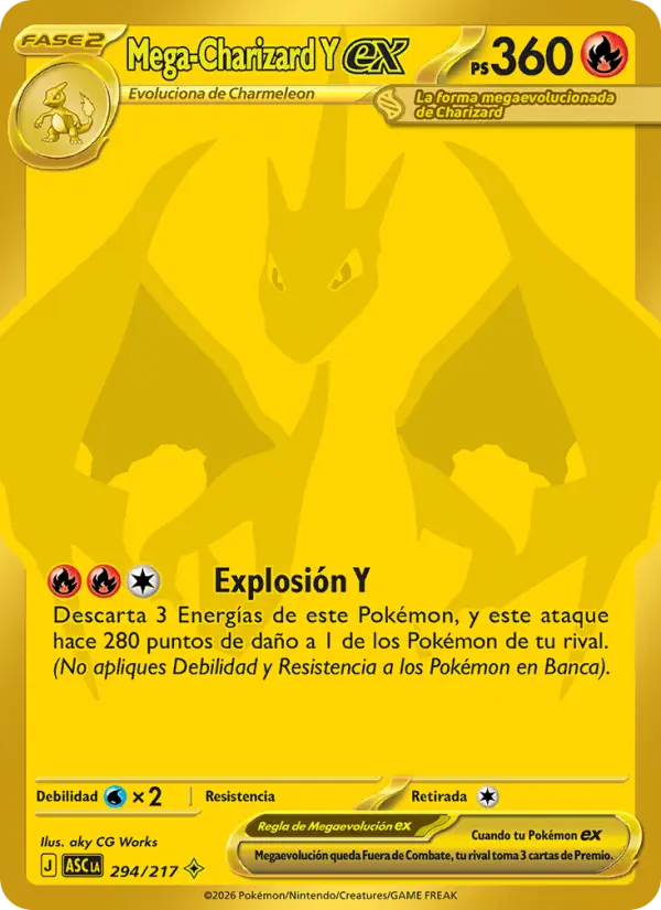 Mega-Charizard Y ex from Ascenso Heroico Spanish (LATAM) Pokemon card